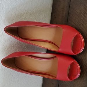 Beau & Ashe Helenka Red Peep Toe Shoes
